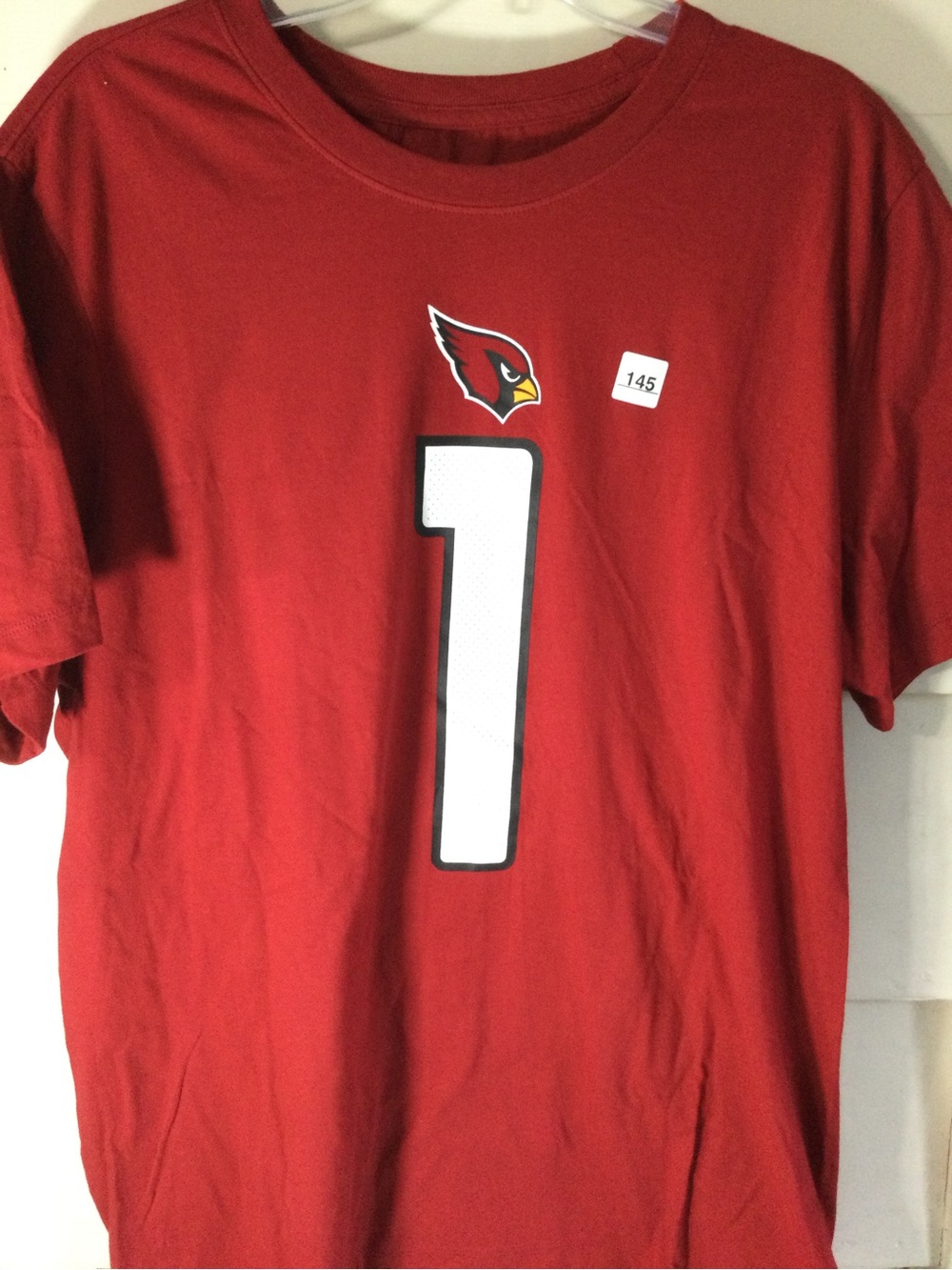Nike Red Tee with White Number and Cardinals Logo